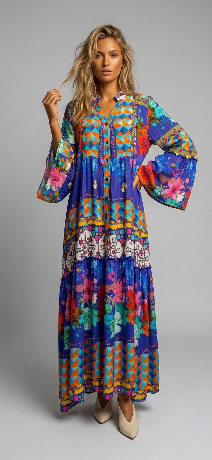 Vestido estampado triángulos