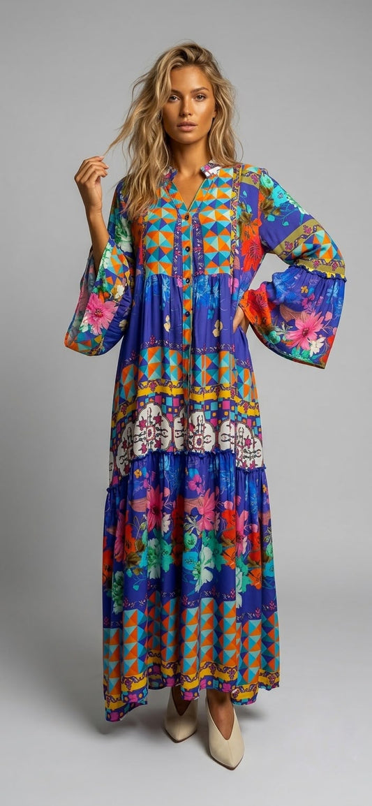 Vestido estampado triángulos