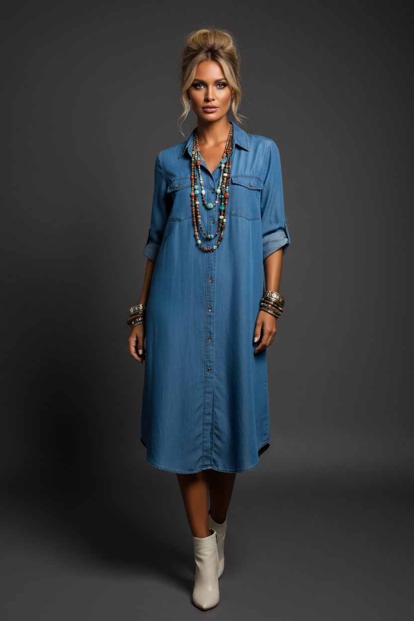 Vestido camisero tencel