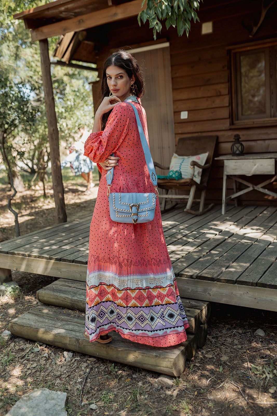 Vestido camisero cenefa