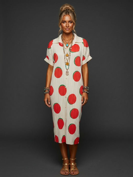 Vestido/ensamble plisado lunares