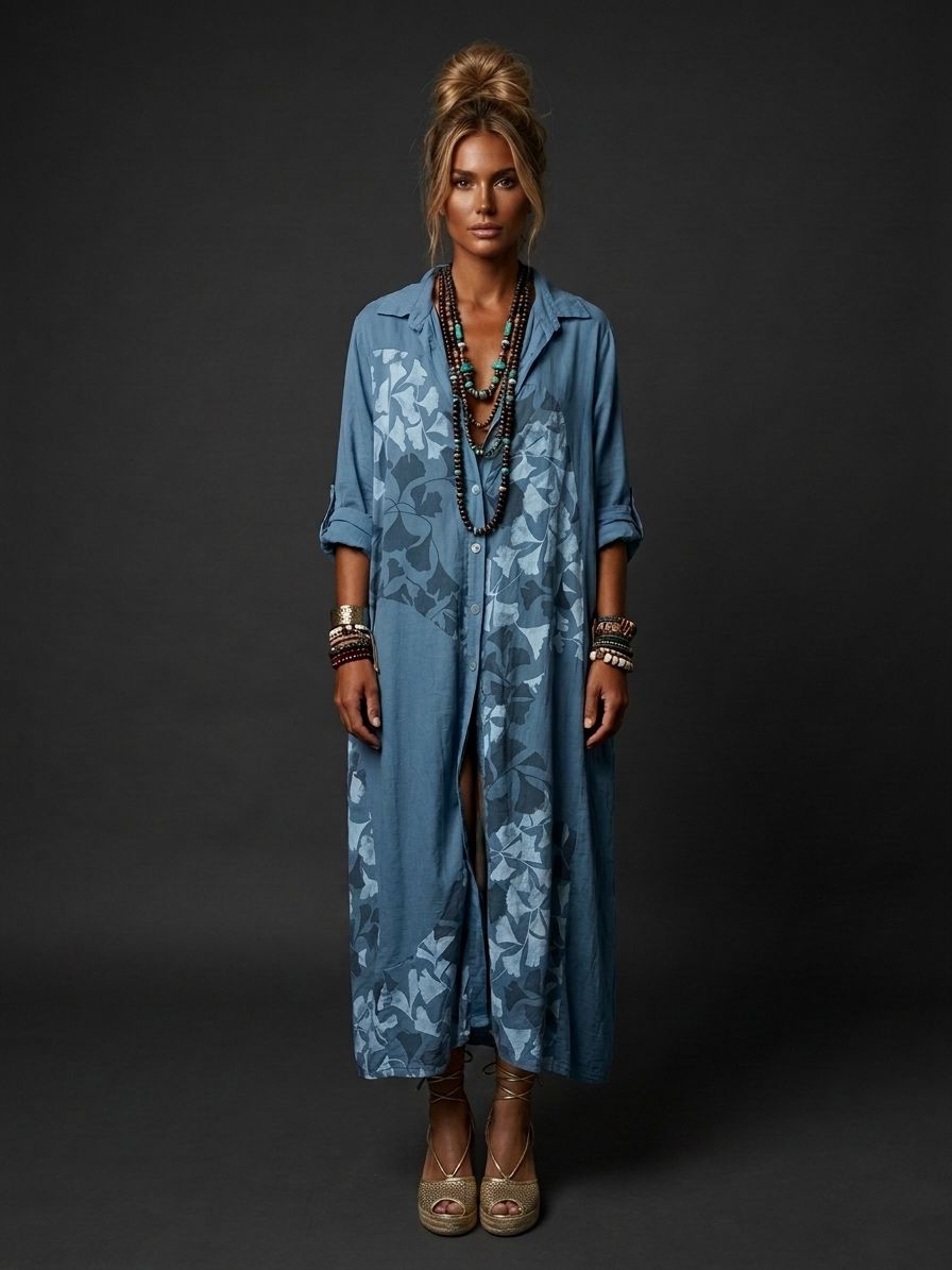 Vestido camisero lino