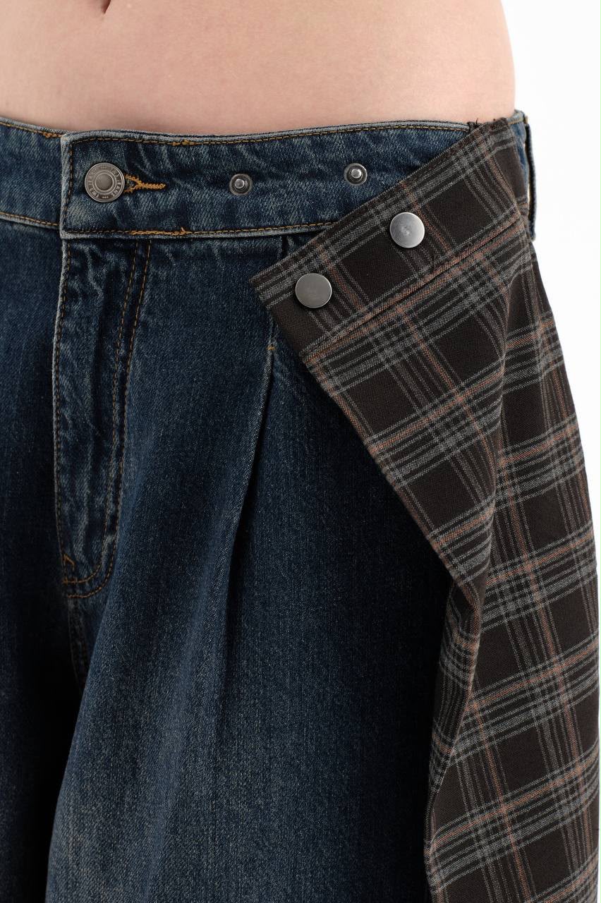 Jeans con tela cuadros