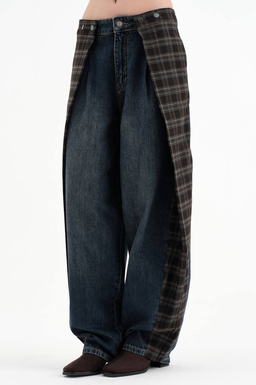 Jeans con tela cuadros