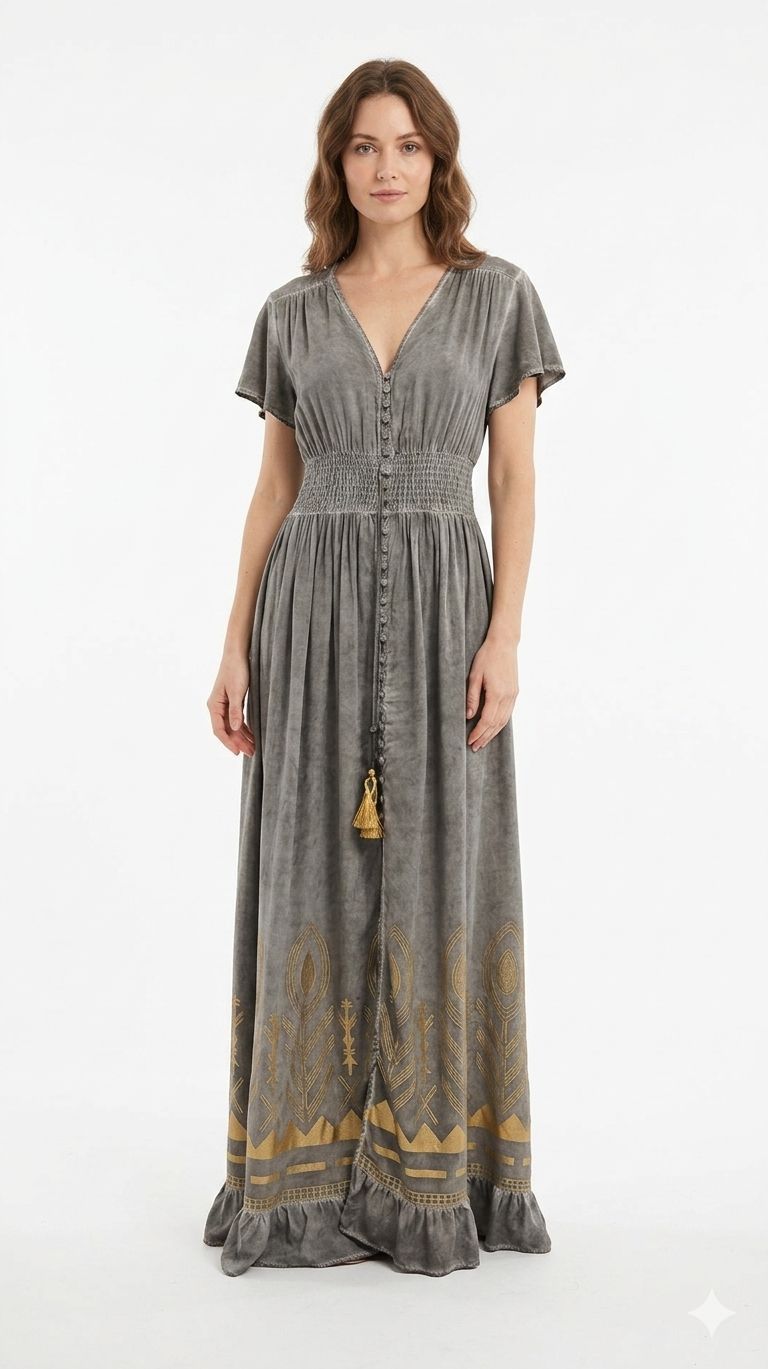 Vestido estampado foil