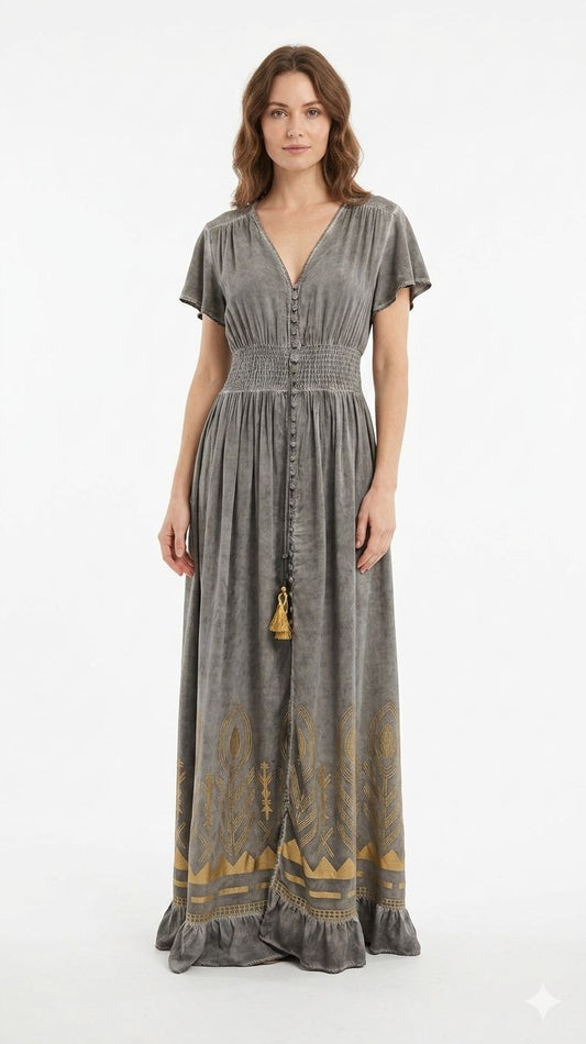 Vestido estampado foil