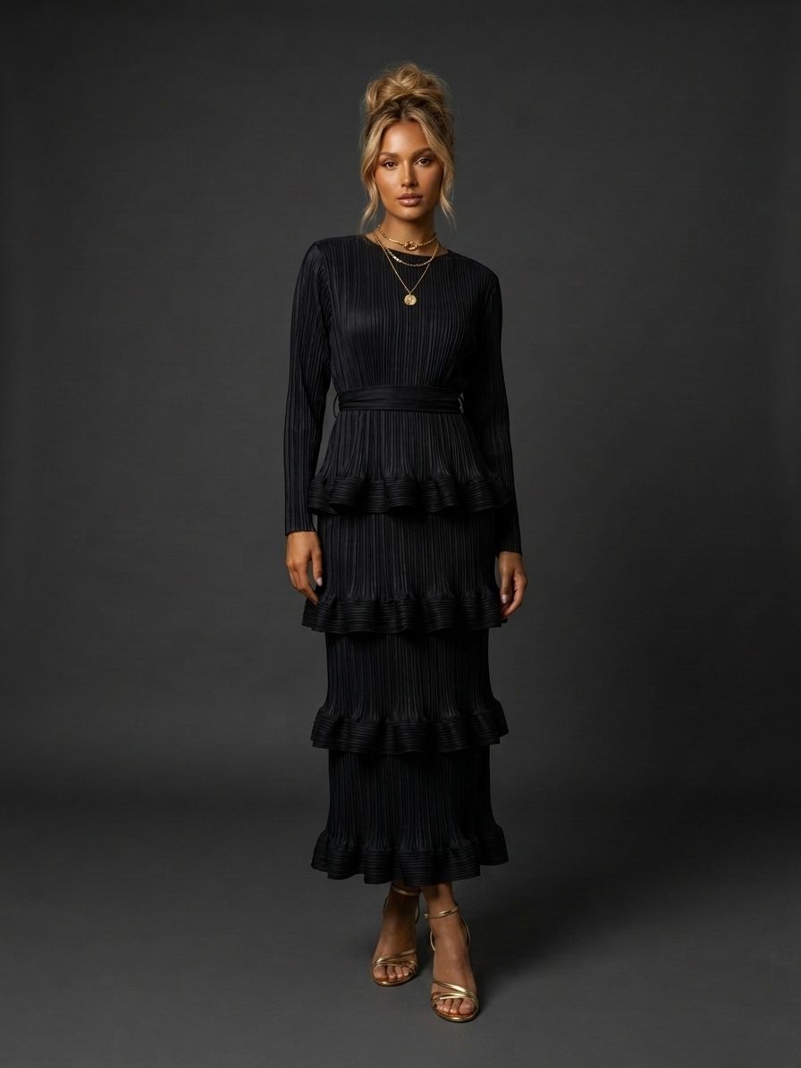 Vestido plisado niveles