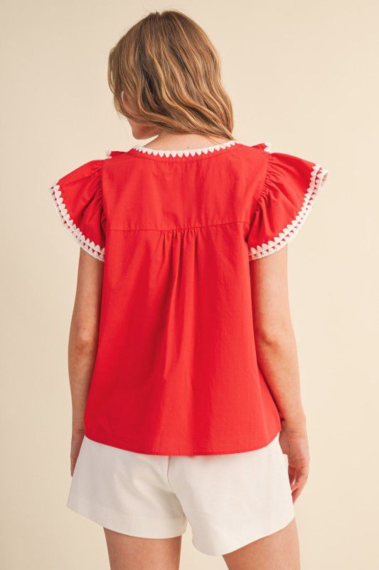 Blusa ribete en contraste