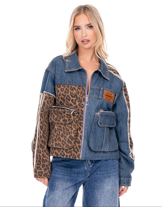 Chamarra combinada con maxi bolsas