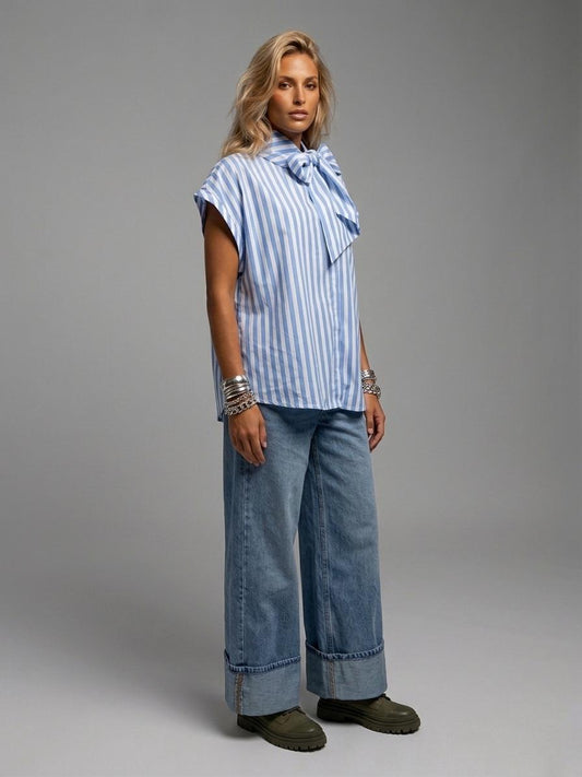 Blusa a rayas moño