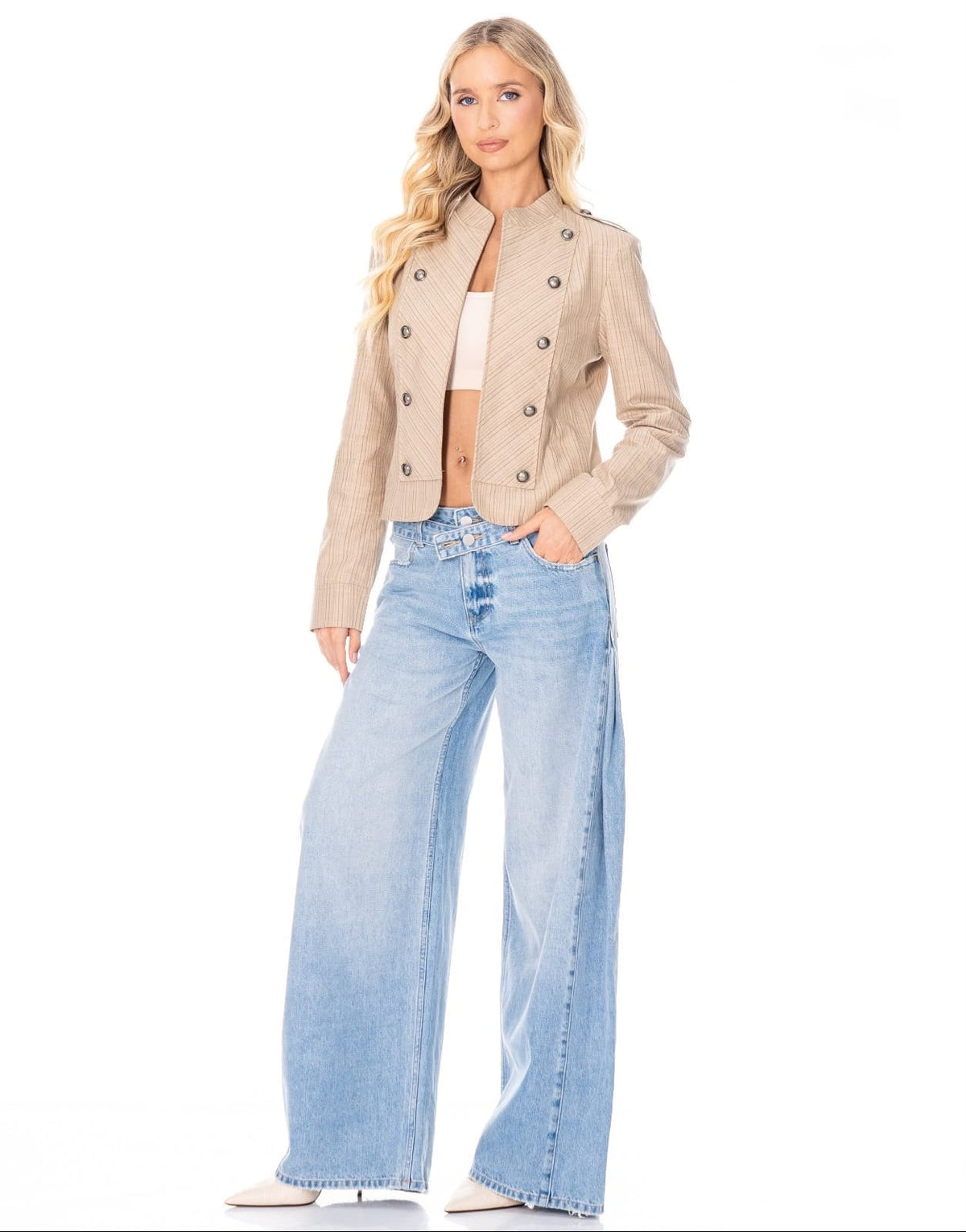 Saco mini rayas botones