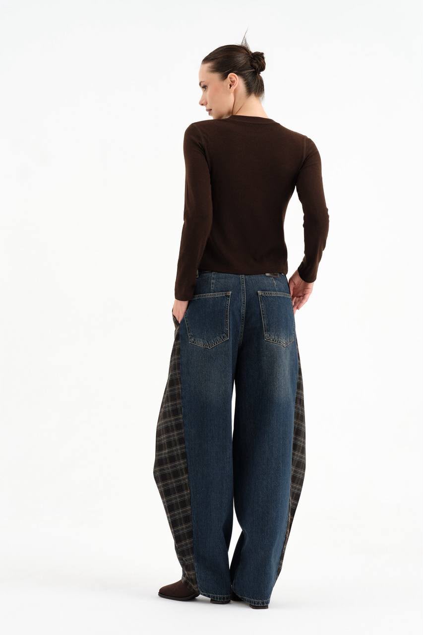 Jeans con tela cuadros
